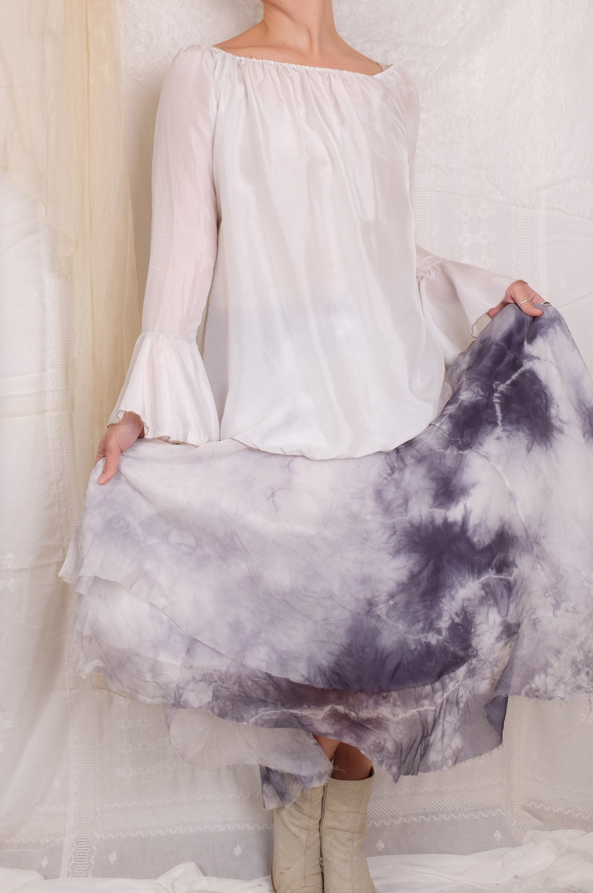 Robin Kaplan 3 Layer Skirt In Black/White