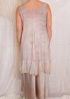 Robin Kaplan Trapeze Tunic with Silk Chiffon Border Greige