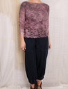 Robin Kaplan Lace Tee in Plum/Gray