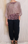 Robin Kaplan Lace Tee in Plum/Gray
