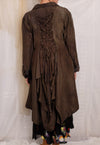 Robin Kaplan Silk Coat with Velvet Brocade Trim