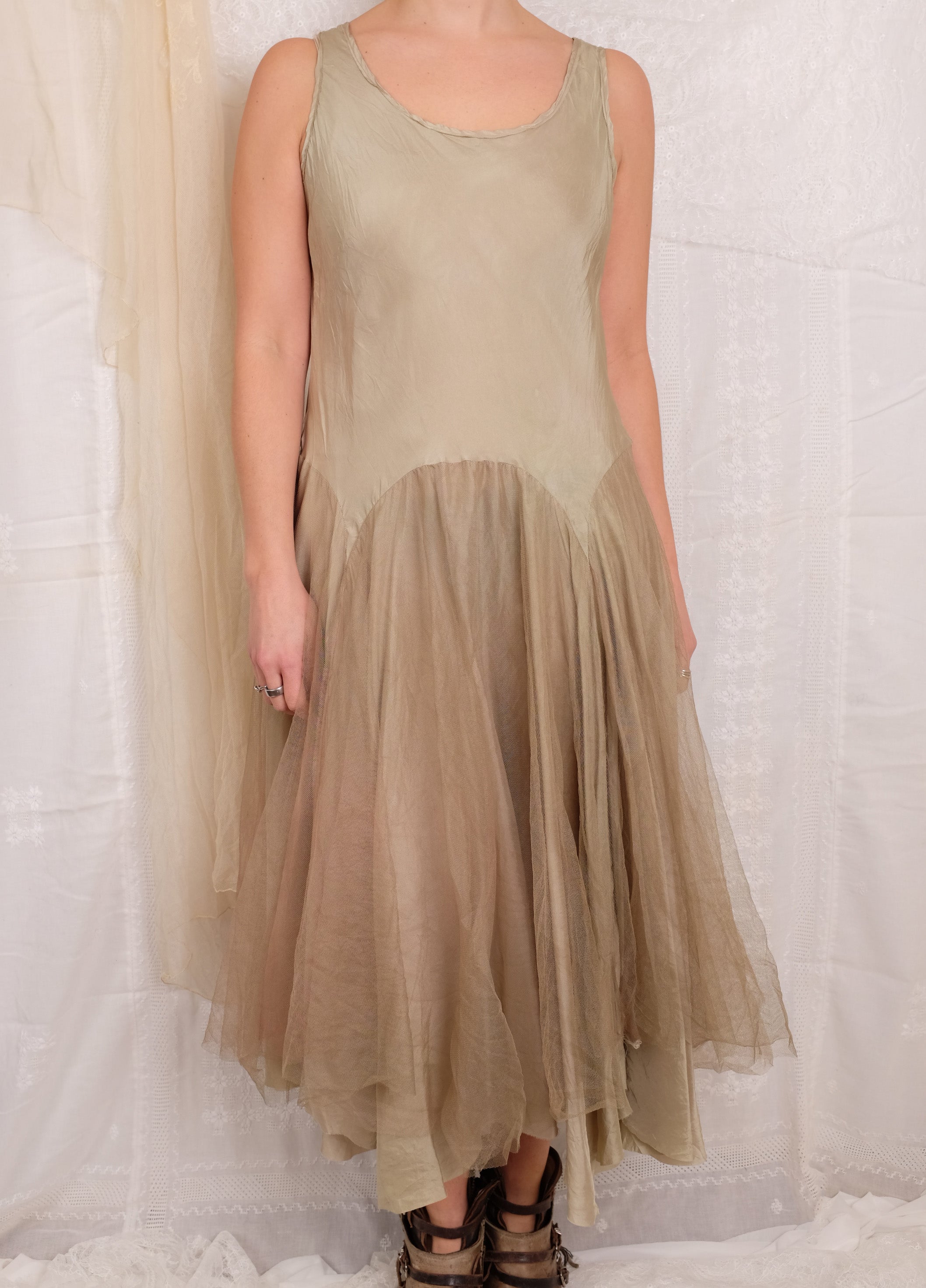 Robin Kaplan Tulle Garden Dress in Sage