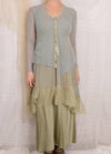 Robin Kaplan Trapeze Tunic with Silk Chiffon Border in Sage