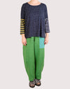 Alembika Navy Spot and Stripe Top