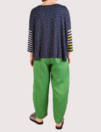 Alembika Navy Spot and Stripe Top