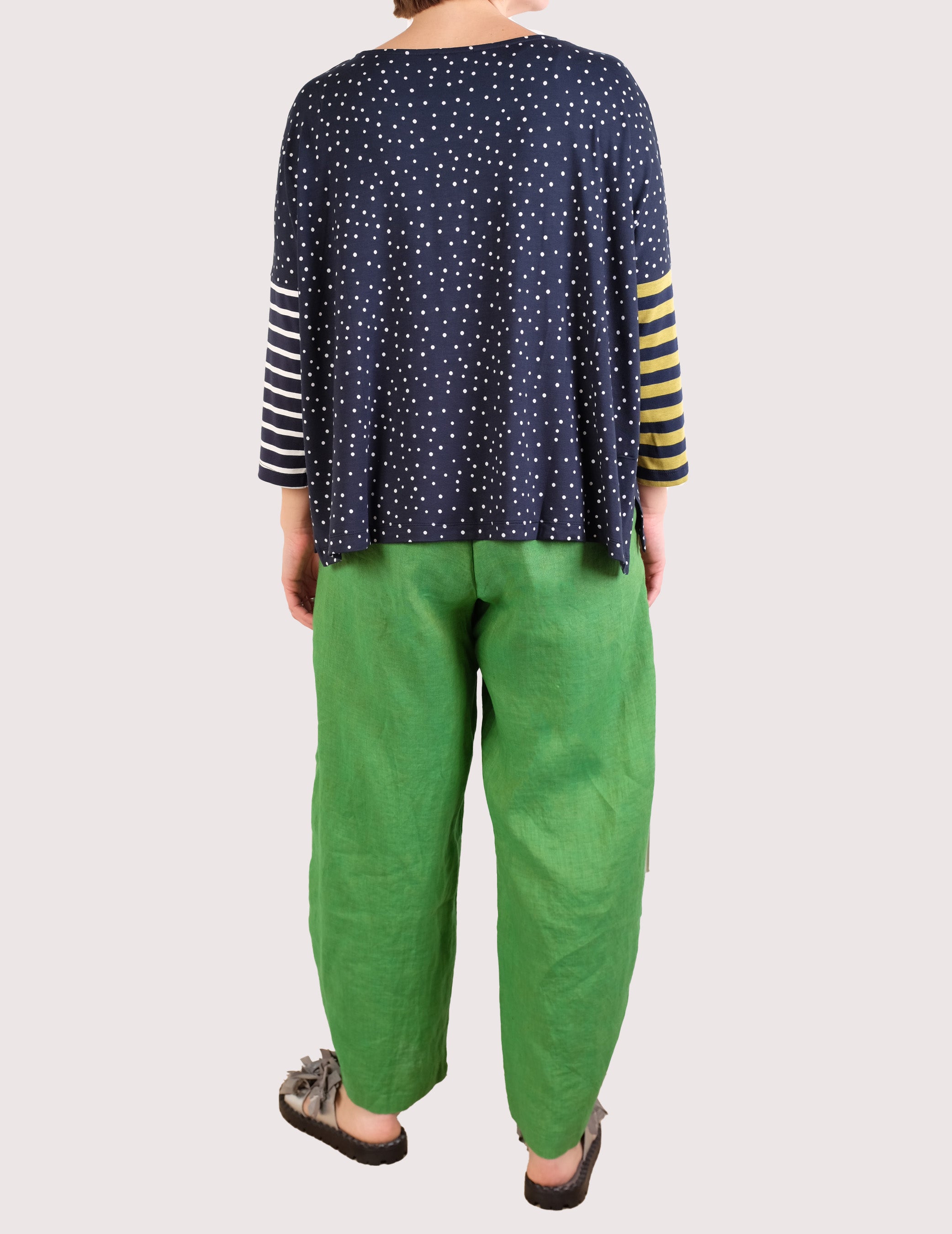 Alembika Navy Spot and Stripe Top