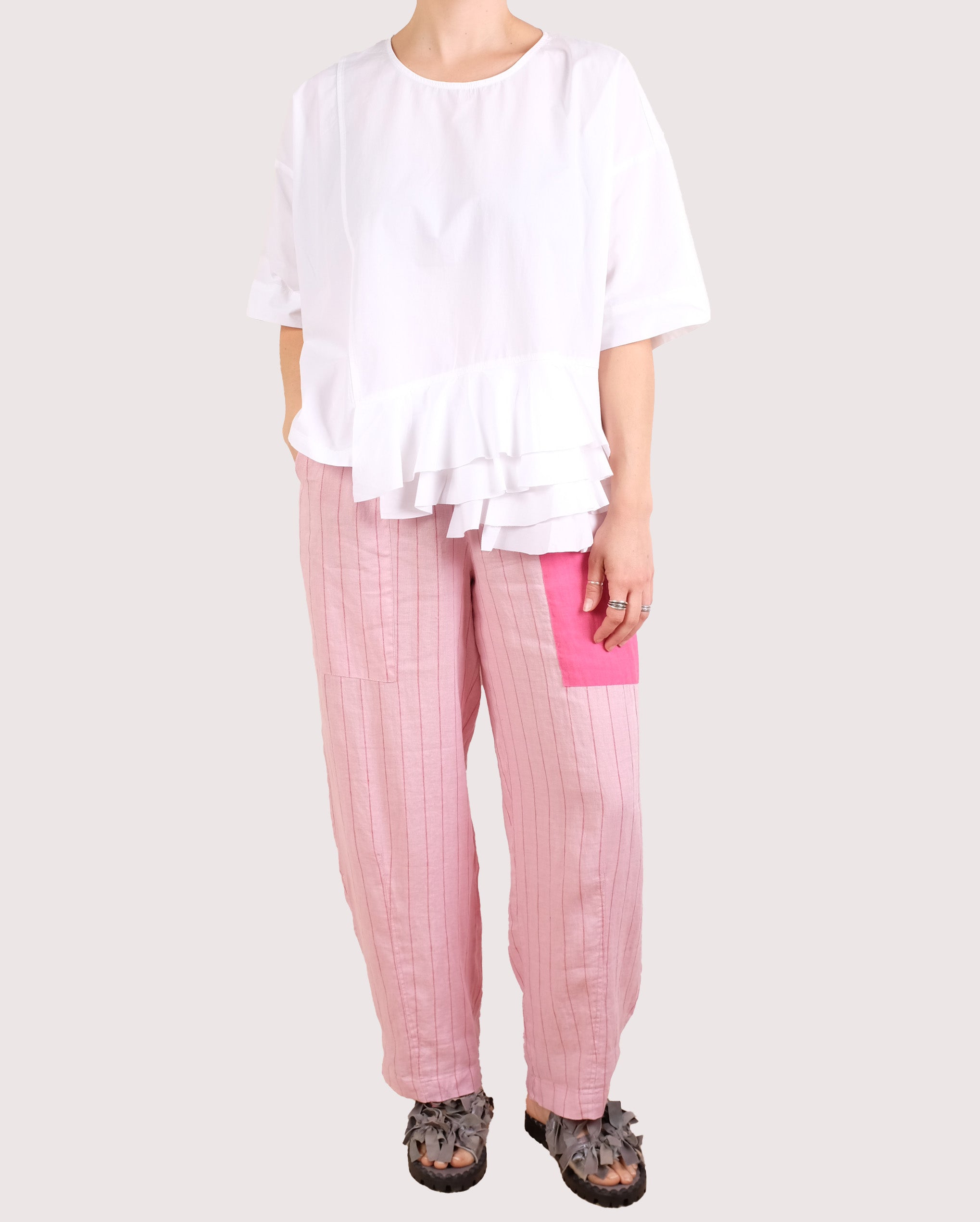 Alembika White Ruffle Top