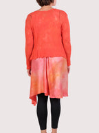 Robin Kaplan Wool Lace Cardigan In Coral