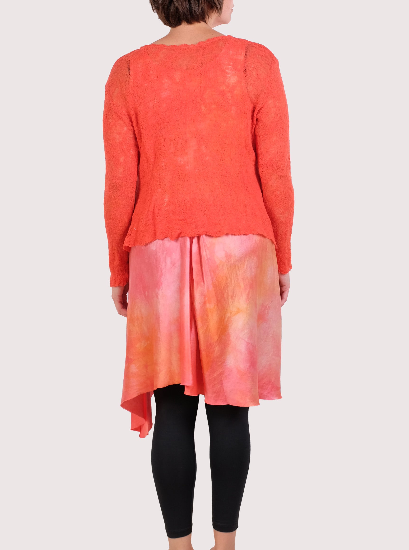 Robin Kaplan Wool Lace Cardigan In Coral