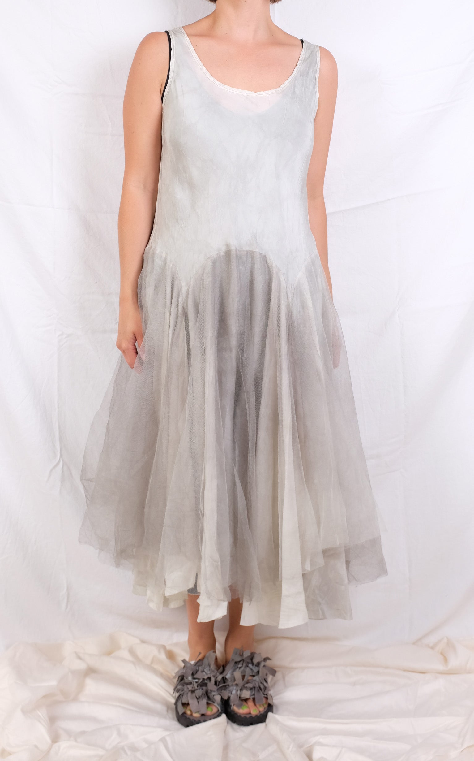 Robin Kaplan Tulle Garden Dress in Icy Gray