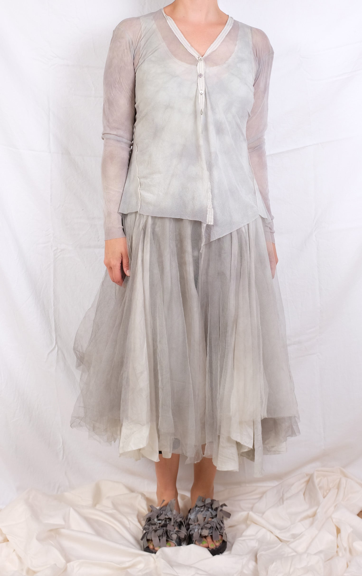 Robin Kaplan Tulle Garden Dress in Icy Gray