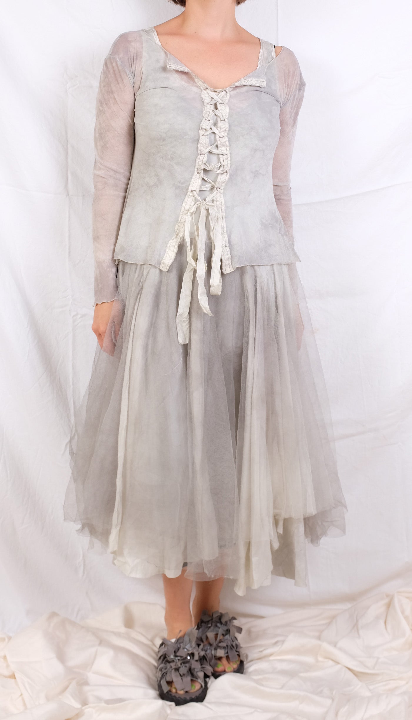 Robin Kaplan Mesh Sophie Tee in Grey