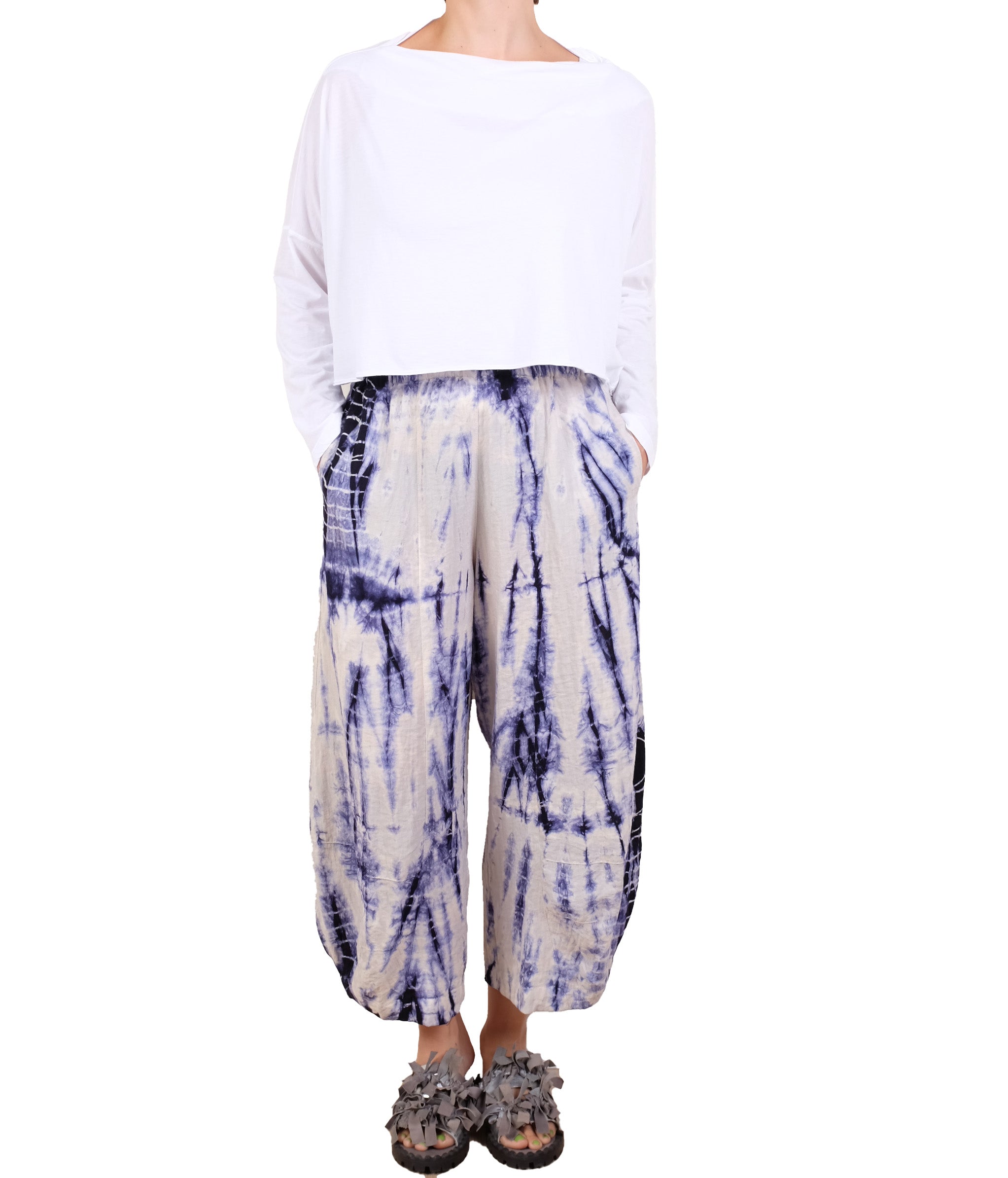 Gerties Drape Neck Tee in Chalk