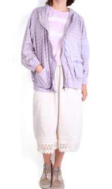  Krista Larson Bomber Jacket in Lavender Stripe Jersey