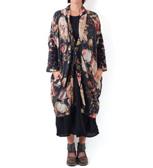  Krista Larson Wool Blend Charming Coat in Black Peony