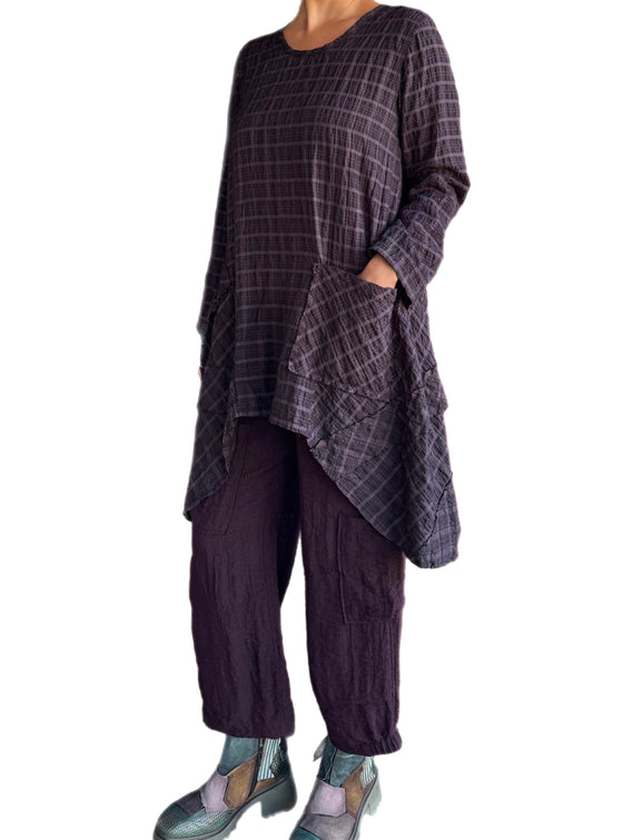 Bodil Plaid Tunic In Plum