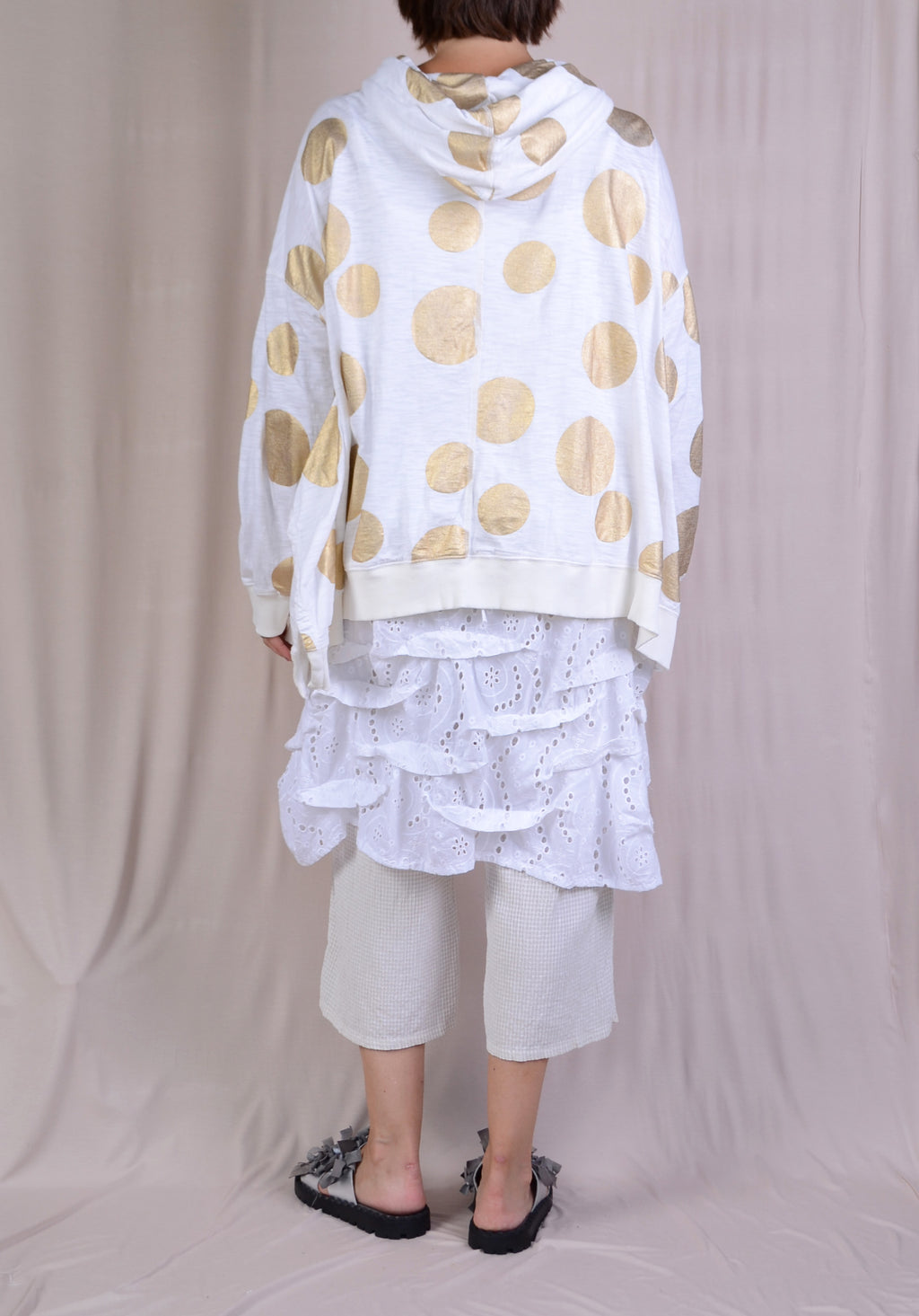 Krista Larson Bode Sweatshirt in Gold Polka Dots