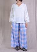Krista Larson Agnes Pants in Plaid Linen