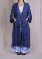 Krista Larson Linen Kimono In Lapis