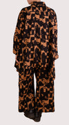 Dress To Kill Black/Orange Abstract Harem Pant