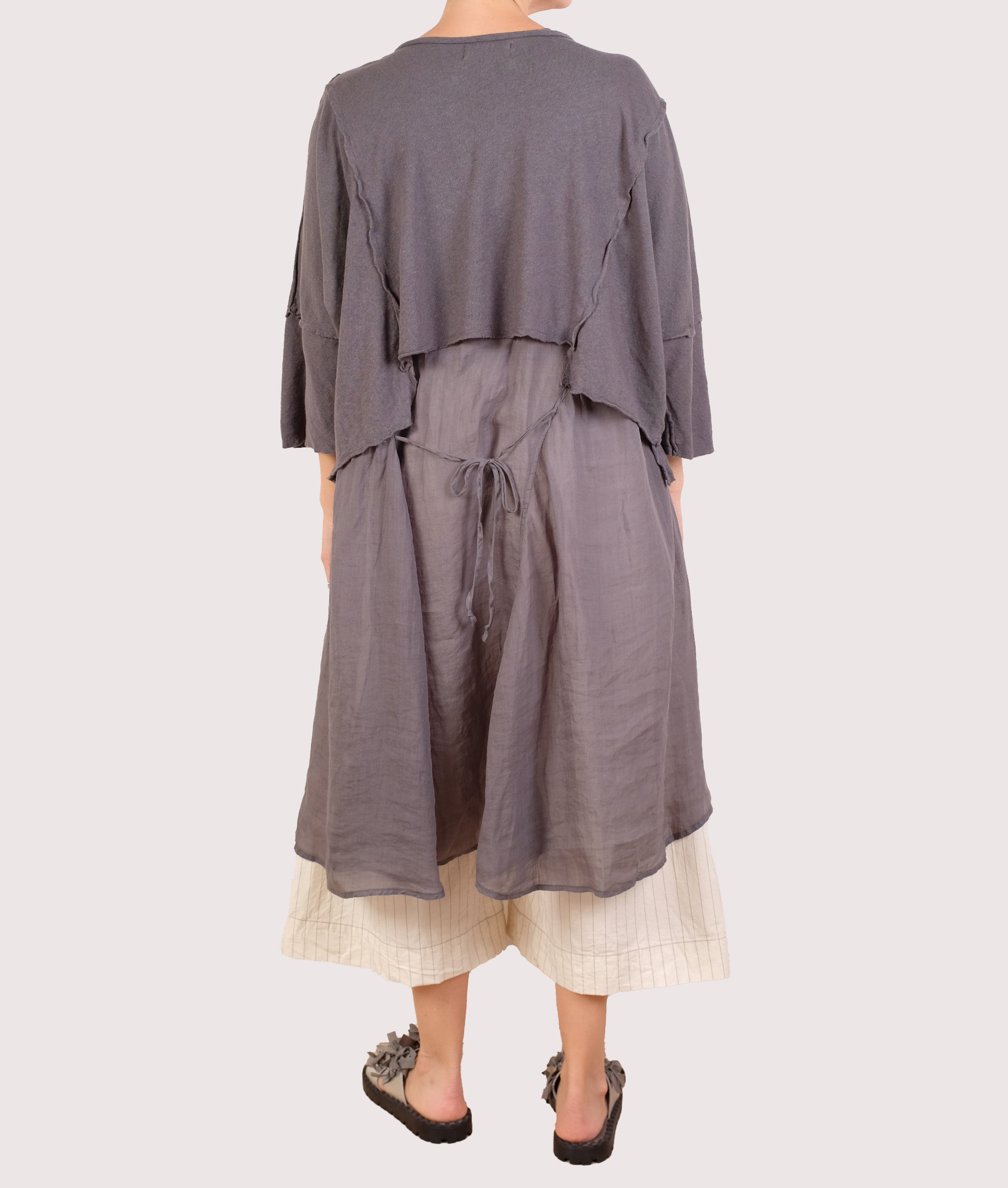 Bodil Graphite Linen Knit Crop Jacket