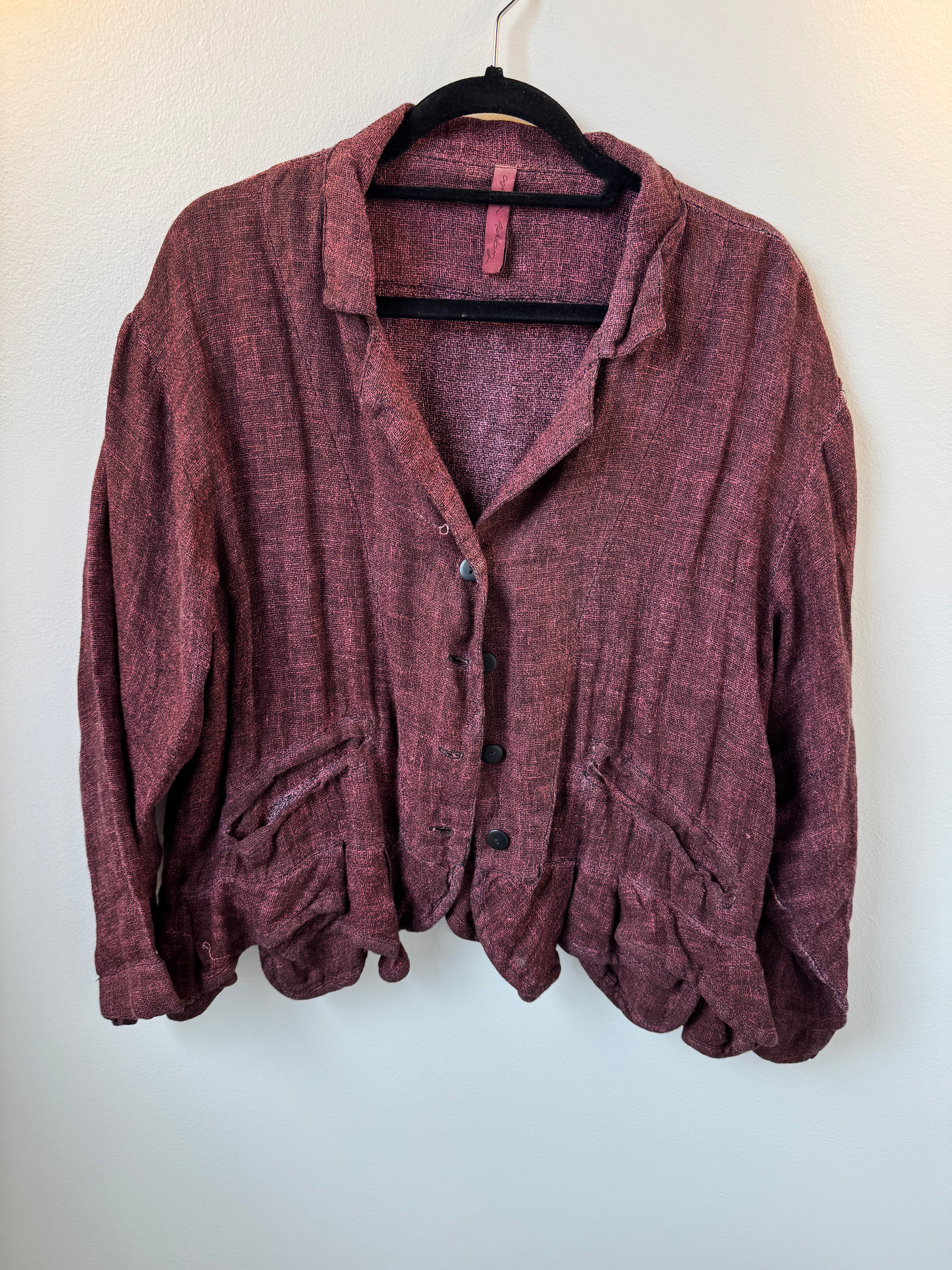 T2T Cynthia Ashby Burgundy Jacket Size 1 (runs generous)