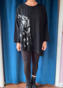  Krista Larson Owl Sketch LS Tee in Black