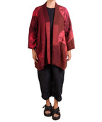 Mieko Mintz Circle Shibori Tie Dye Woven Patch Kantha A-line Jacket