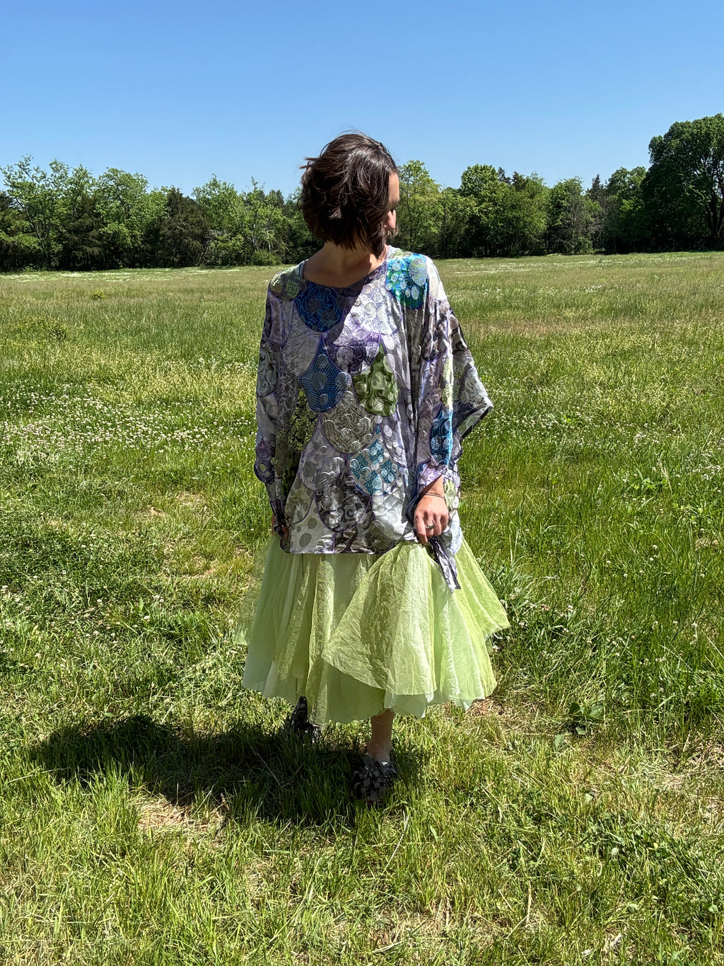 Burnout Silk One Size Drape Top