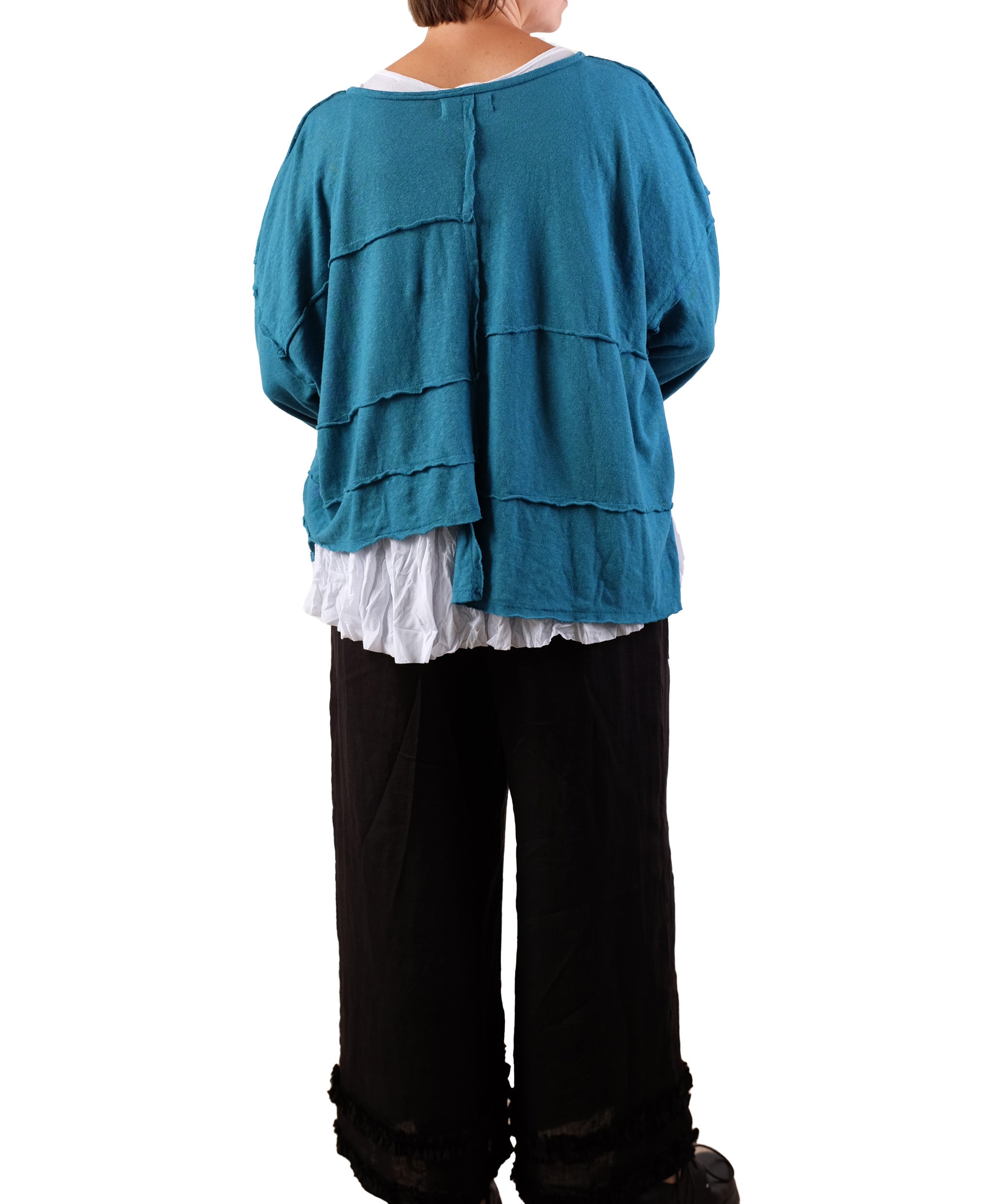 Bodil One Size Knit Crop Jacket in Bluebell