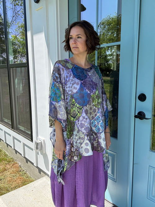 Burnout Silk One Size Drape Top