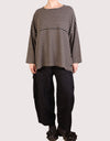 Dress To Kill Taupe/Black Stripe Side Button Pullover