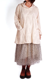  Dress To Kill Cream Jacquard Circle Pocket Hooded Pullover