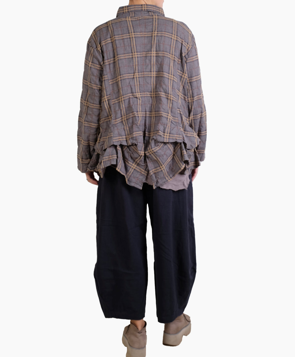 Dress To Kill Denim Mustard Plaid Tuck Up Shirt