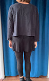 Krista Larson Crop Plate Long Sleeve Tee in Black