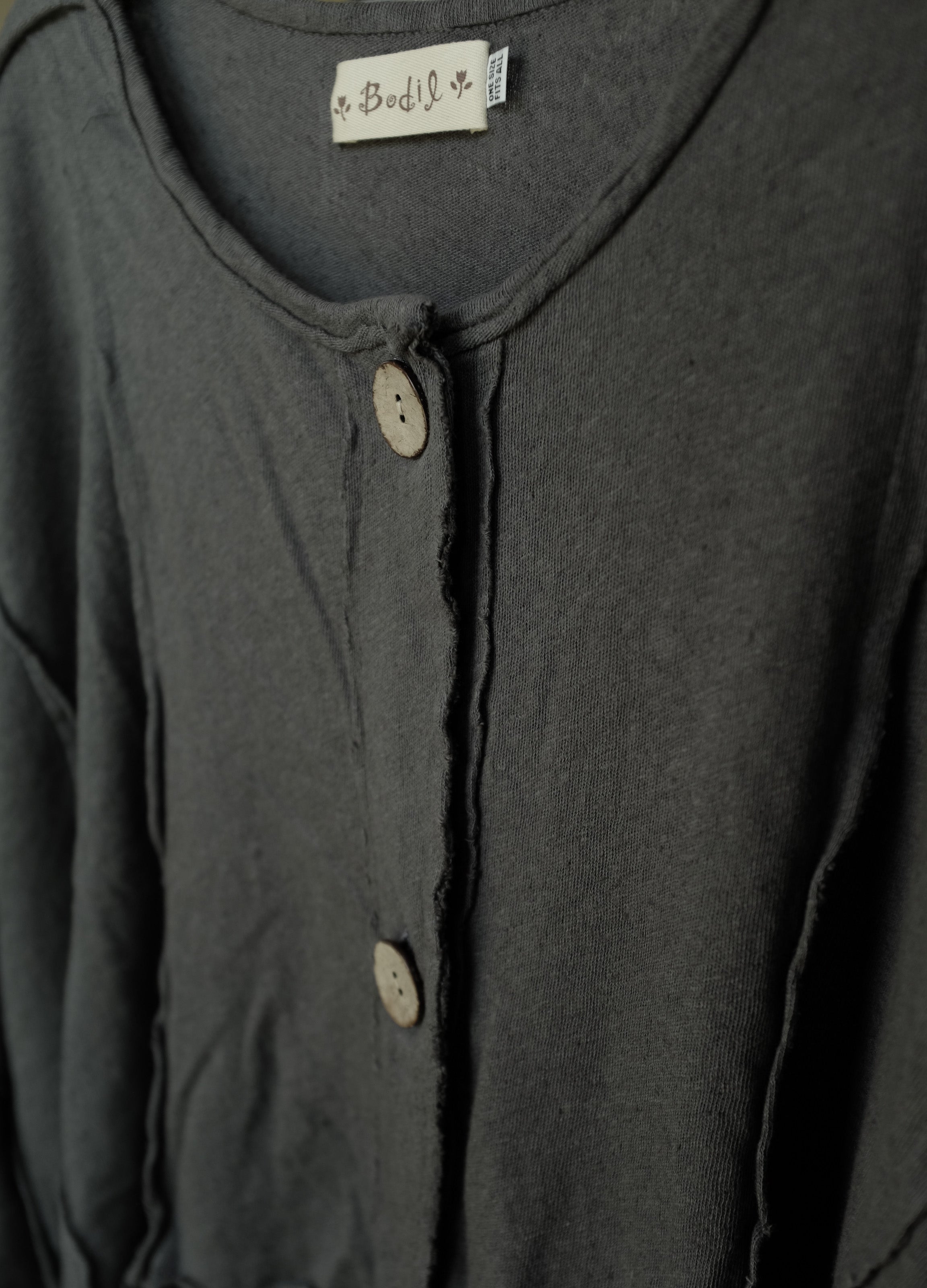 Bodil Graphite Linen Knit Crop Jacket