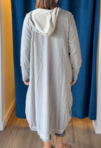 Bodil Sweatshirt Hooded Dress in Gray Heather (only one size small available)