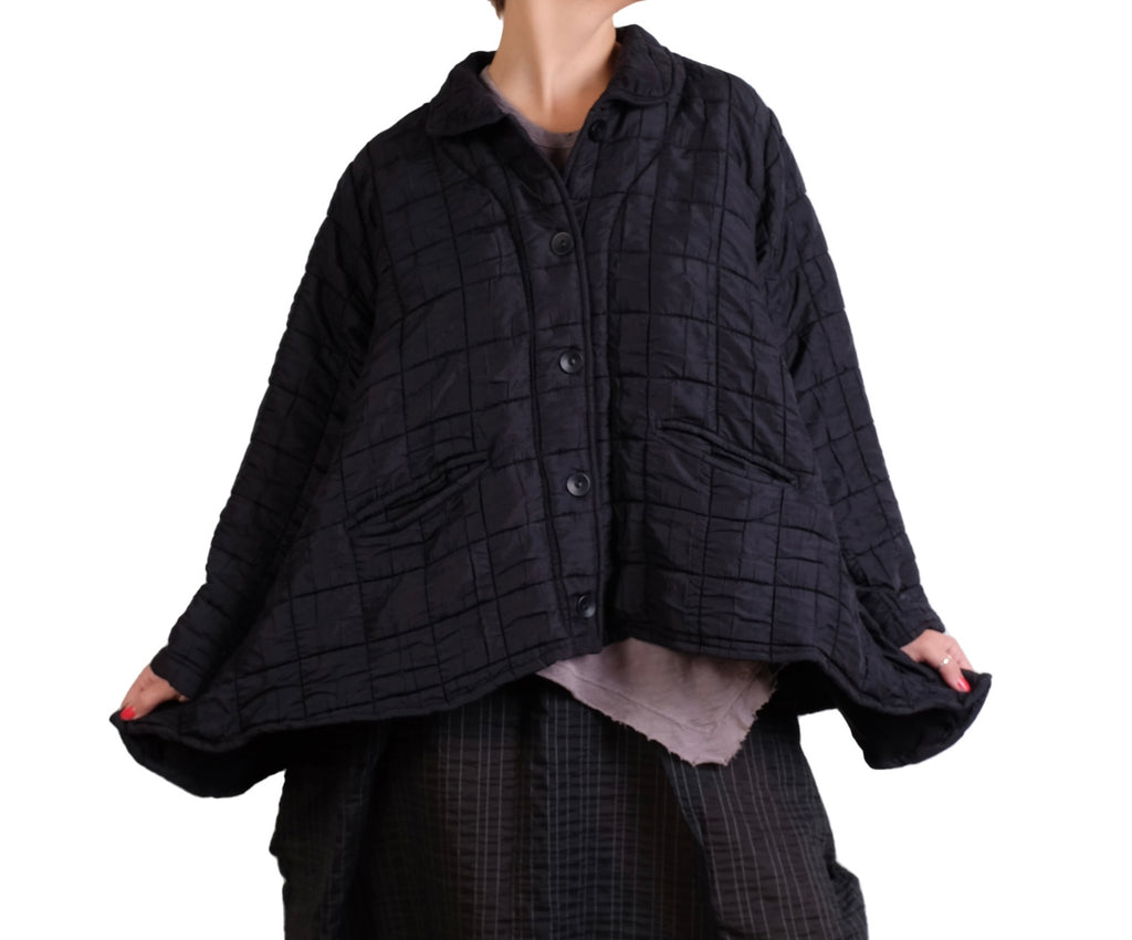 Dress To Kill Black Quilt Peter Pan Swing Jacket