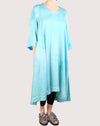 Baci VNeck 3/4 Sleeve Midi Dress in Hand Dyed Teal