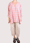 KQ One Size Pink Plaid Tunic
