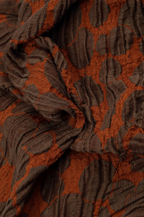 Grizas Copper Crinkle Silk Long Sleeve Tunic