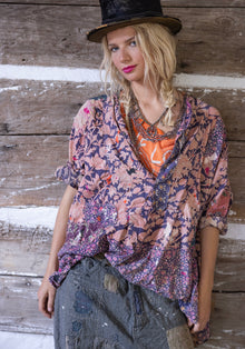  Magnolia Pearl Printed Prairie Top in Stone Rose