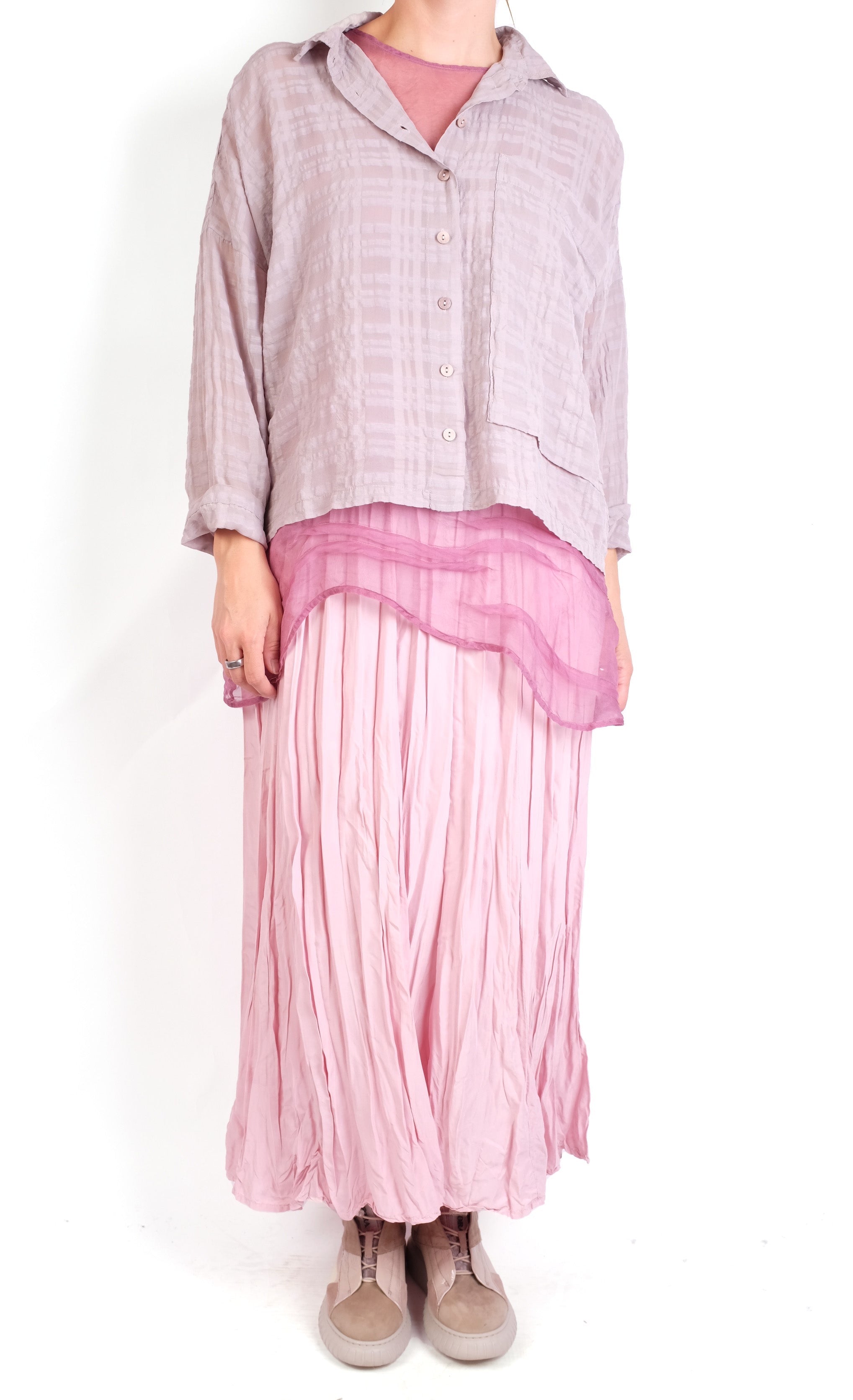 Grizas Pale Pink Silk Skirt
