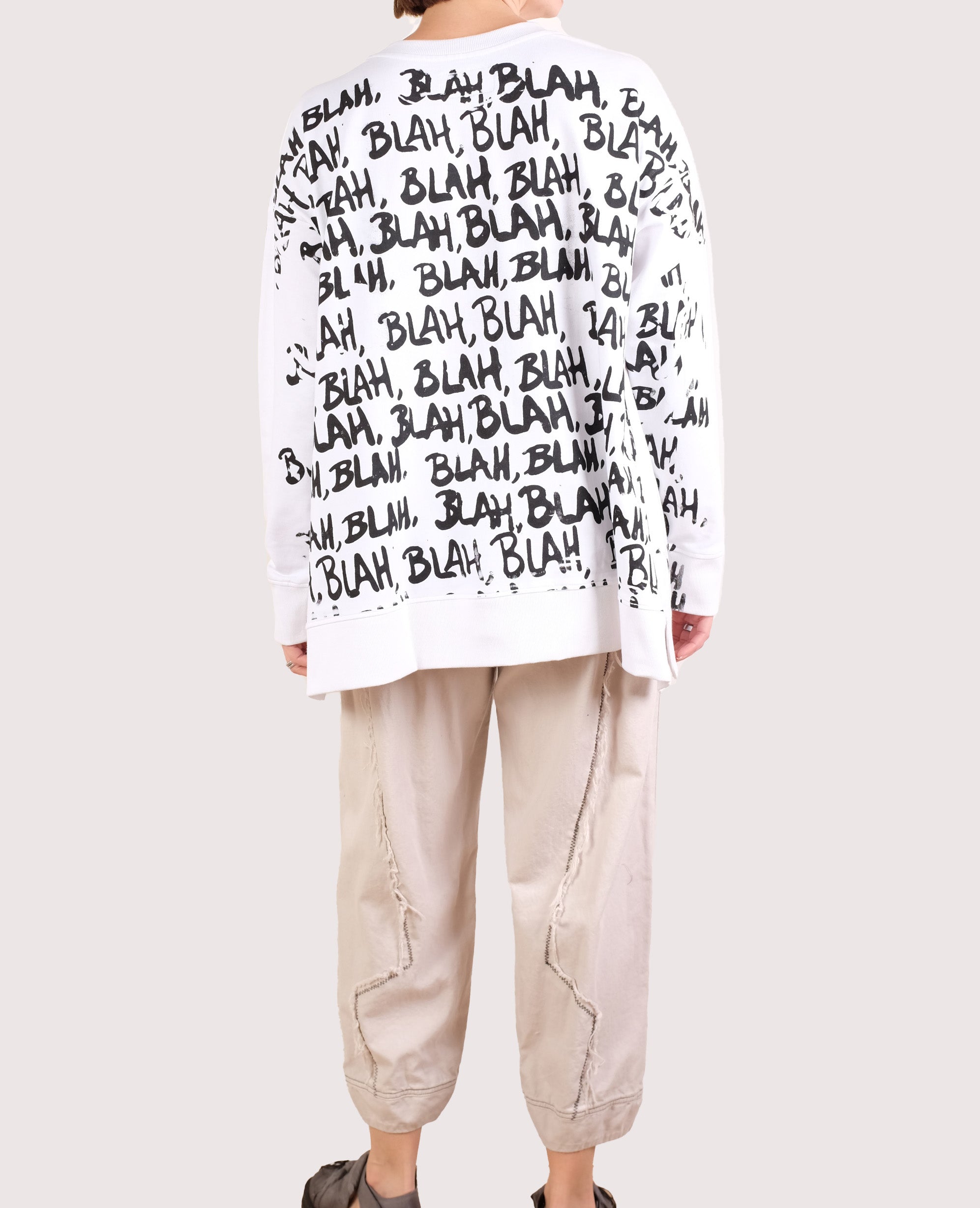 Paper Temples A Line Sweatshirt in Blah Print