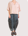 KQ One Size Peach Gingham Top