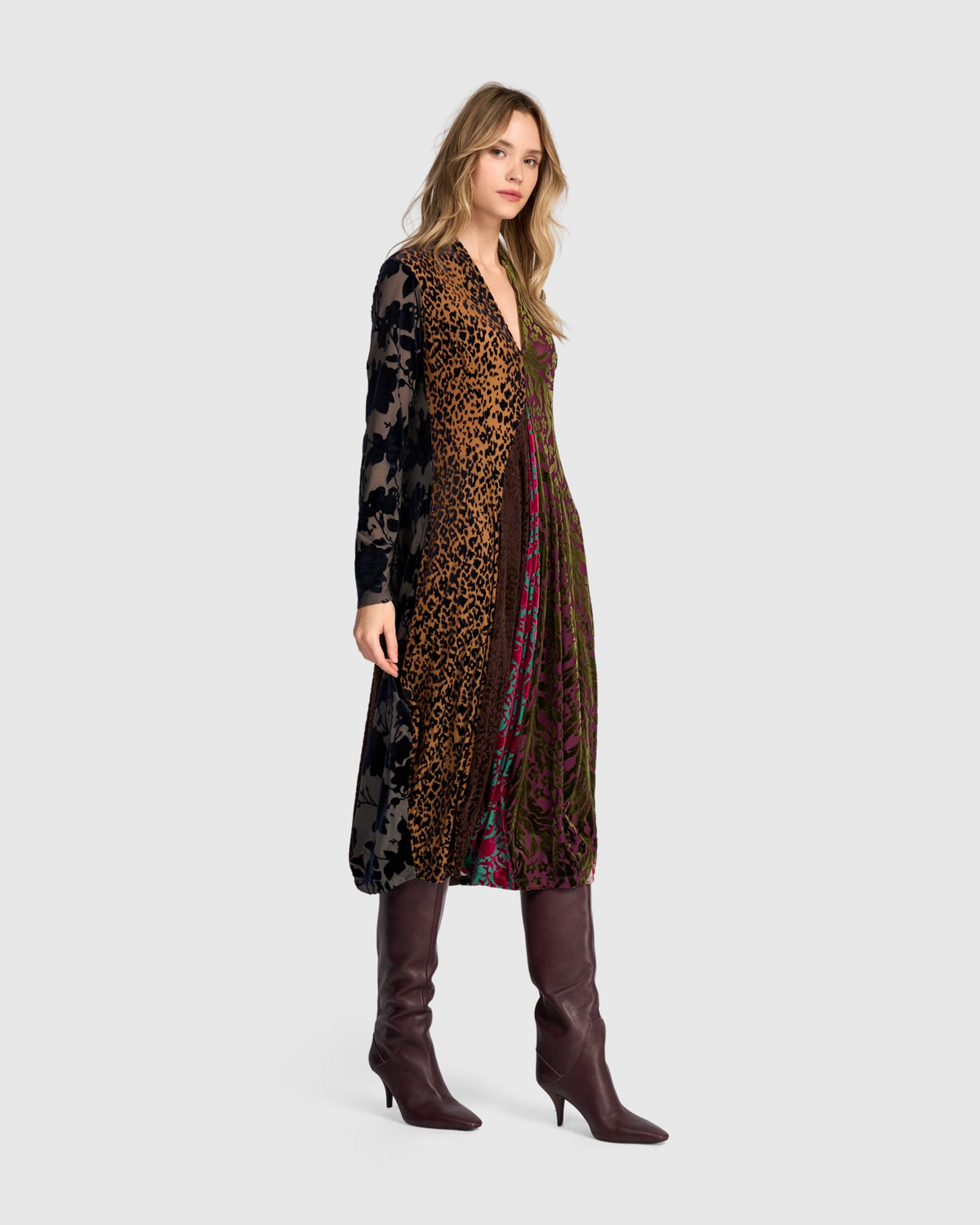 Alembika Cut Velvet Dress and Slip in Regal