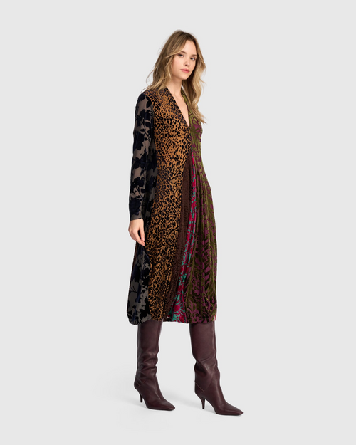 Alembika Cut Velvet Dress and Slip in Regal