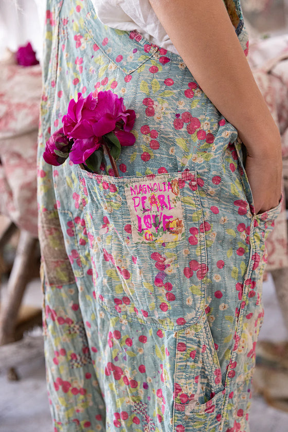 Magnolia Pearl Quilted Love Overalls in Cherry Blossom