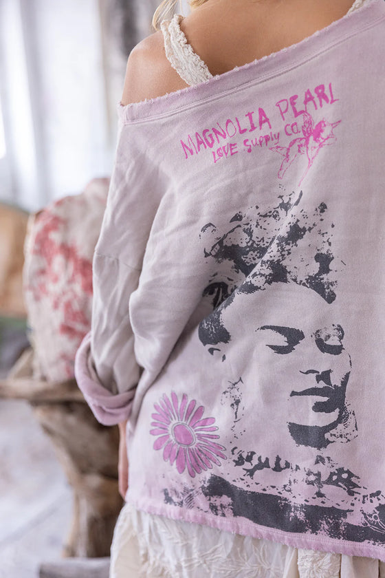 Magnolia Pearl Flight Flowers Frida Nago Sweatshirt in Azalea Dip Dye