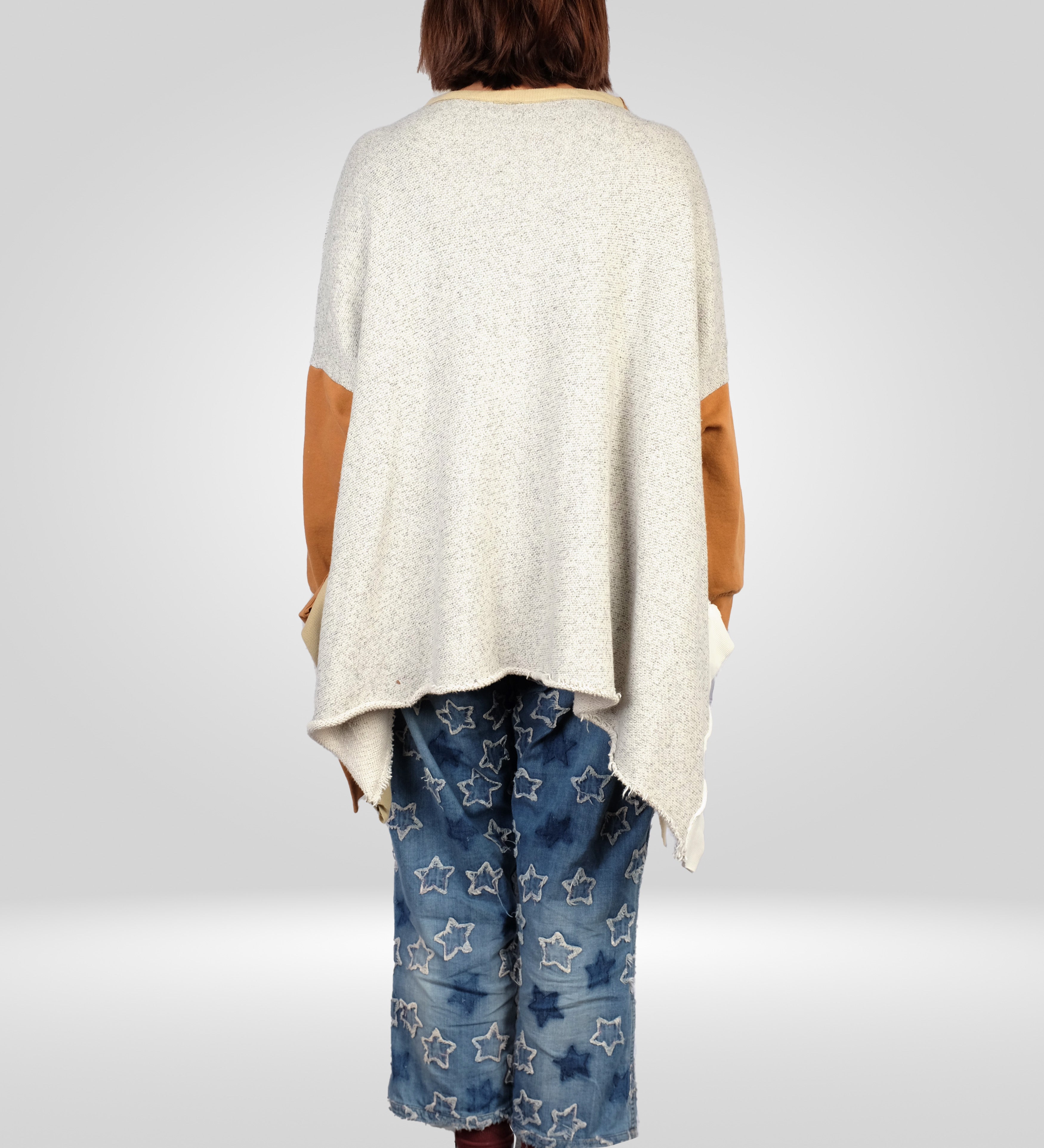 KQ Patch Sweater in Rust/Cream